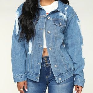 Distressed Blue Denim Jean Jacket